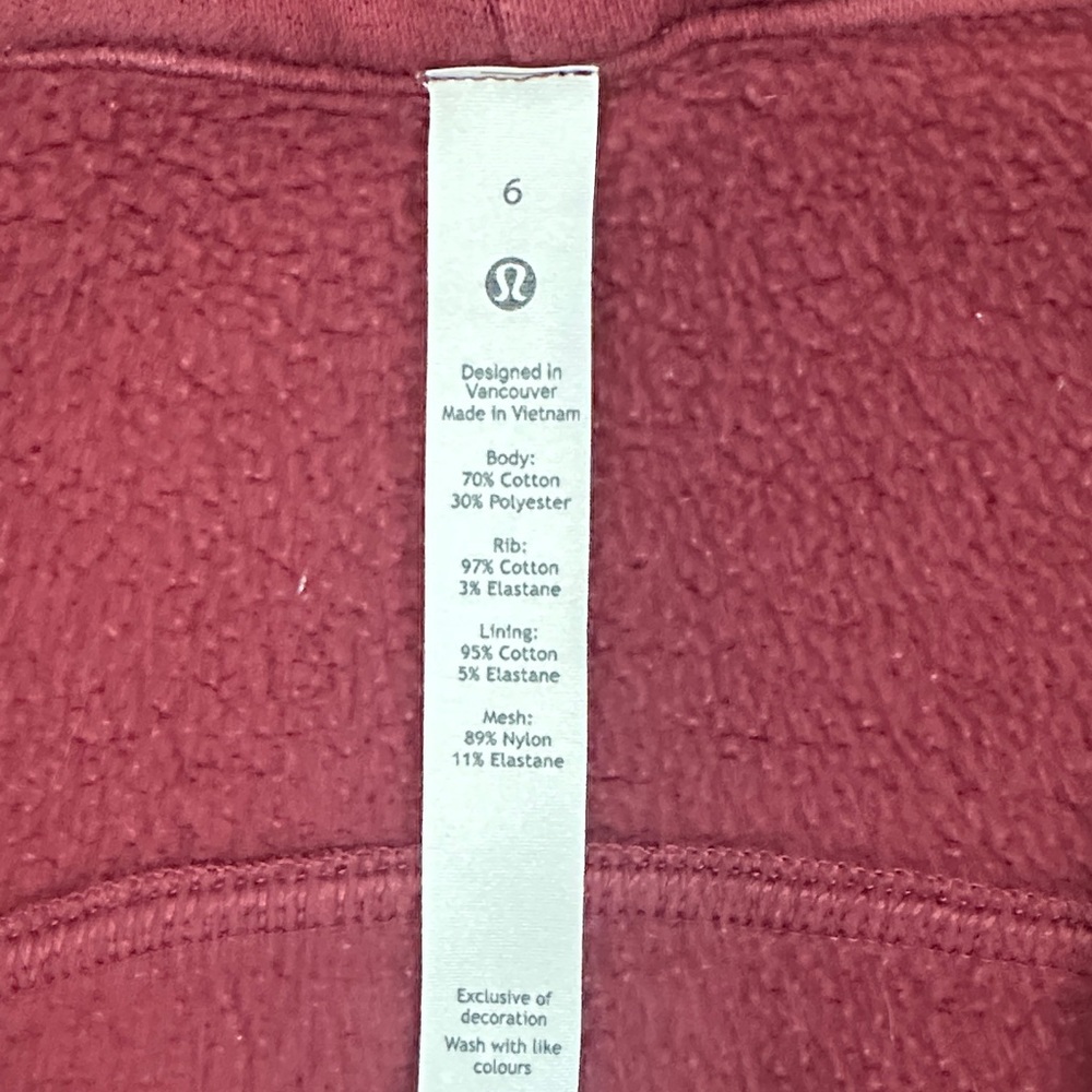 Burgundy & Gold lululemon scuba Zip-Up Hoodie size 6 - Picture 9 of 16